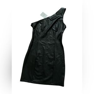Medium one shoulder fake leather forever 21 dress